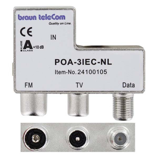 Technetix Coax splitter - Braun Telecom (FM/TV/Data) 99900905 POA03IEC-NL K030408003 - 3