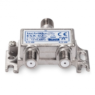 Technetix F connector splitter - Technetix (2-weg, 4.5 dB, Ziggo gecertificeerd) 19008530 ESX-02 K030408109 - 1