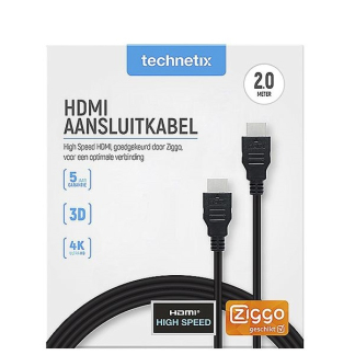 Technetix HDMI kabel 2.0a | Technetix | 2 meter (4K@60Hz, HDR) 11201600 K010101438 - 