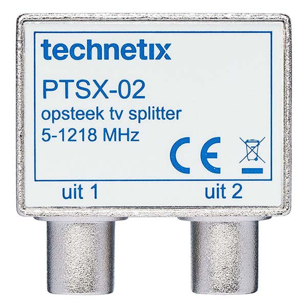 Technetix KabelKeur Coax splitter - Technetix (Vrouwelijk naar 2 x mannelijk) 19010700 PTSX-02 C030408002 - 3