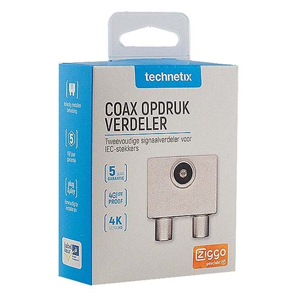 Technetix KabelKeur Coax splitter - Technetix (Vrouwelijk naar 2 x mannelijk) 19010700 PTSX-02 C030408002 - 4