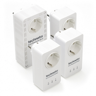 Technetix Powerline adapters | Technetix | 1 poort (1 Gbps, 1 Pass-through, 3x Wifi)  K050604107 - 1