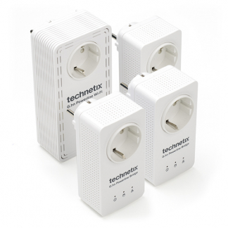 Technetix Powerline adapters | Technetix | 1 poort (1 Gbps, 1 Pass-through, 3x Wifi)  K050604107 - 