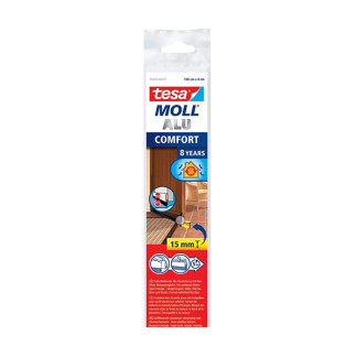 Tesa Dorpelstrip | Tesa | 1 meter (Nylon borstel, Aluminium, Actieve nivellering, Zelfklevend, Bruin) 05405-00101-00 K100702563 - 1