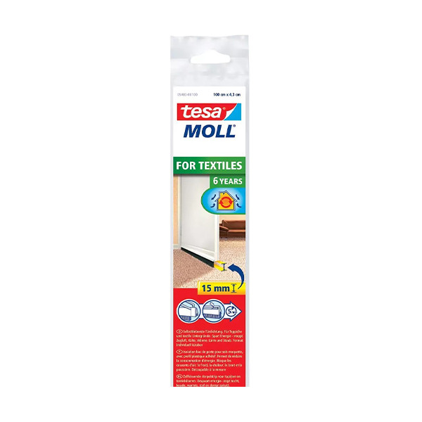 Tesa Dorpelstrip | Tesa | 1 meter (Nylon borstel, Kunststof, Voor tapijt, Zelfklevend, Wit) 05403-00100-00 K100702565 - 1