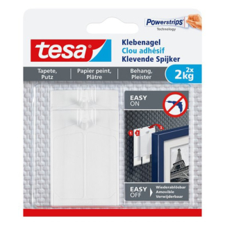 Tesa Klevende spijker | Tesa | 2 stuks | 2 kg (Behang, Pleisterwerk) 77776-00000-00 K100702708 - 