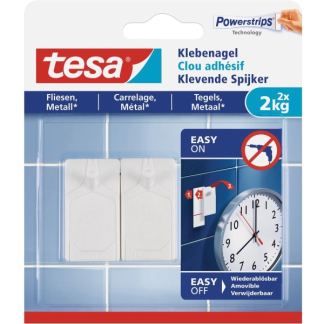 Tesa Klevende spijker | Tesa | 2 stuks | 2 kg (Tegels, Metaal) 77762-00000-00 K100702701 - 