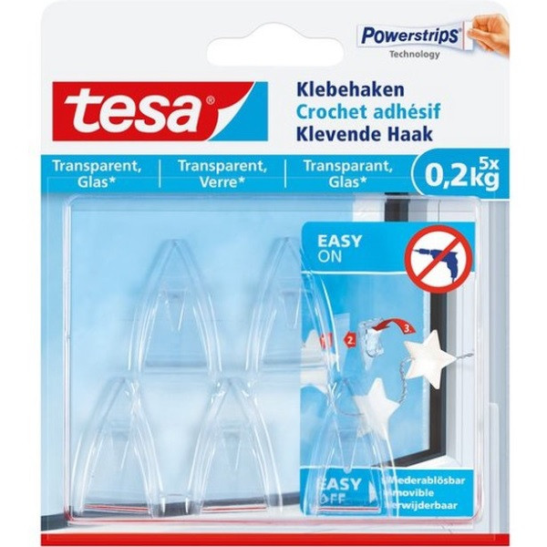 Tesa Plakhaakje | Tesa | 5 stuks | 0,2 kg (Glas) 77734-00000-00 K100702713 - 1