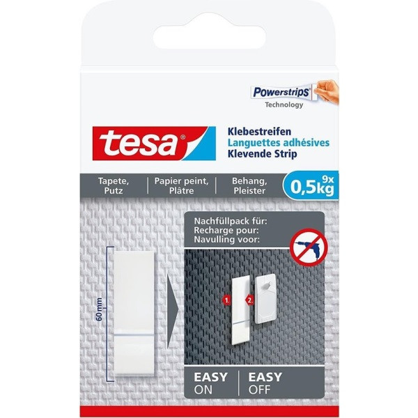 Tesa Powerstrips | Tesa | 9 stuks | 0.5 kg (Behang, Pleisterwerk) 77770 77770-00000-20 K100702718 - 1