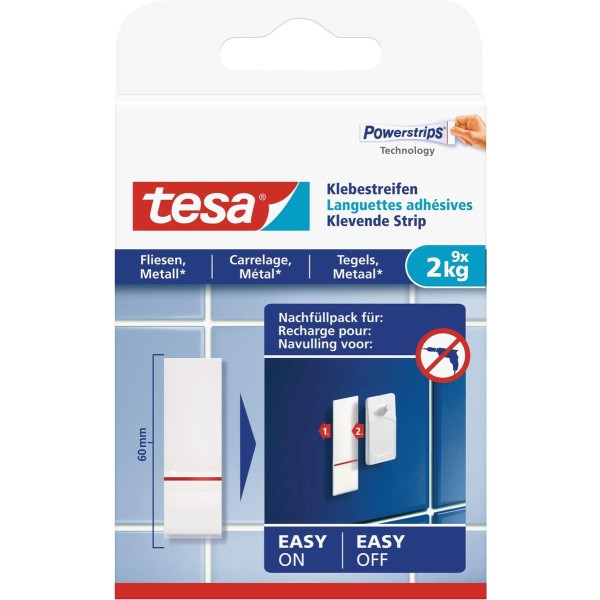 Tesa Powerstrips | Tesa | 9 stuks | 2 kg (Tegels, Metaal) 77760 77760-00000-00 77760-00000-20 K100702716 - 1