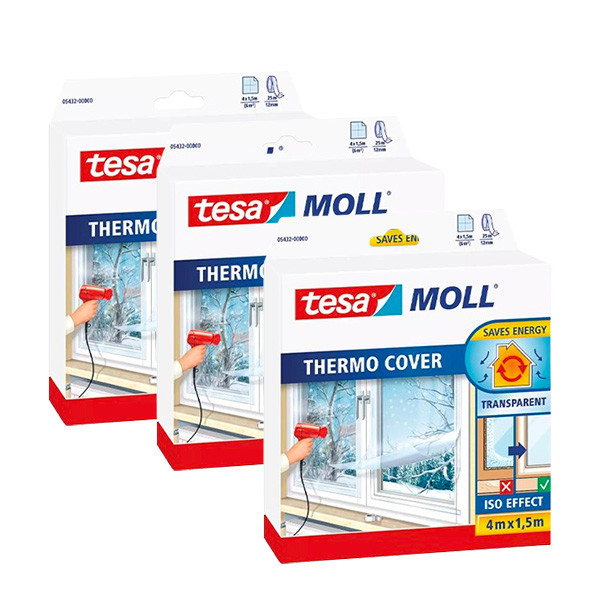 Tesa Raamfolie | Tesa | 4 x 1.5 meter | 3 stuks (Thermo cover, Transparant)  V100702569 - 1