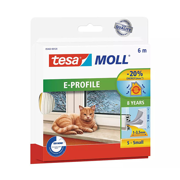 Tesa Tochtstrip | Tesa |  6 meter (E-profiel, Zelfklevend, Wit) 05463-00120-00 K100702545 - 1