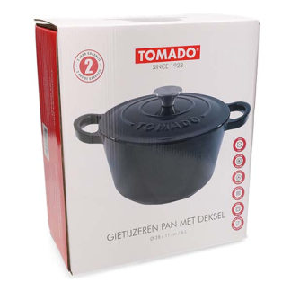 Tomado Braadpan | Tomado | Ø 28 x 11 cm (6 liter, Gietijzer, Zwart) 23460505 K170105226 - 3