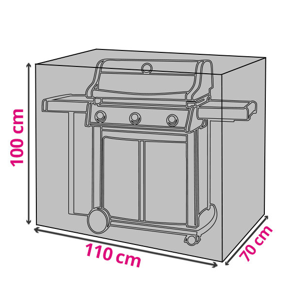 Toolland BBQ hoes | Rechthoekig | 110 x 70 x 100 cm (PE, Groen) PM2012 K170103012 - 1
