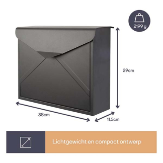 Toolland Brievenbus | Toolland (Gegalvaniseerd staal, Mat Zwart) BG10005 K170104503 - 6