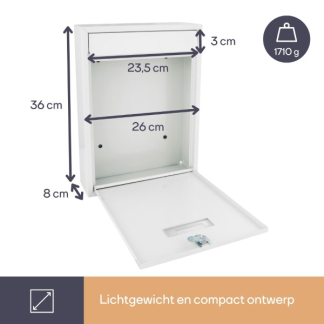 Toolland Brievenbus | Toolland (Gegalvaniseerd staal, Wit) BG40001 K170104517 - 4