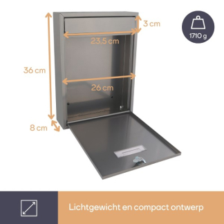 Toolland Brievenbus | Toolland (Gegalvaniseerd staal, Zilver) BG40003 K170104518 - 4