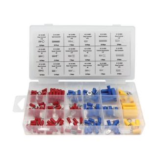 Toolland Kabelschoen set | Toolland | 150 stuks (Klepelring, Vork AMPplug, Vrouwelijke losgekoppeld, Verbindingsconnector) HAS05 K060806008 - 1
