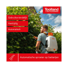 Toolland Rugspuit | Toolland | 12 liter (Oplaadbare batterij, Regelbare sproeikop, Telescopische lans) DTB10003 K170113352 - 2
