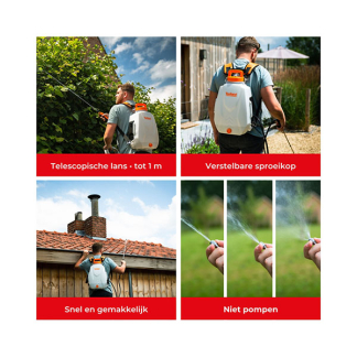 Toolland Rugspuit | Toolland | 12 liter (Oplaadbare batterij, Regelbare sproeikop, Telescopische lans) DTB10003 K170113352 - 4