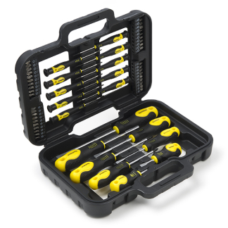Toolland Schroevendraaier- en bitset | Toolland | 58-delig (Schroevendraaiers, Precisieschroevendraaiers, Bits, Bithouder) HSET24 K180106735 - 1