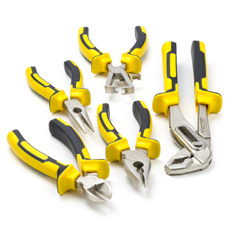 Toolland Tangenset | Toolland | 5 stuks (Combinatietang, Zijsnijtang, Halfronde bektang, Waterpomptang, Kabelstripper) HPSET1 K180106833