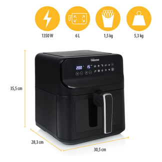 Tristar Airfryer | Tristar | 6.2 liter (1350W, Digitaal, Kijkvenster) FR-9037 K170109042 - 9