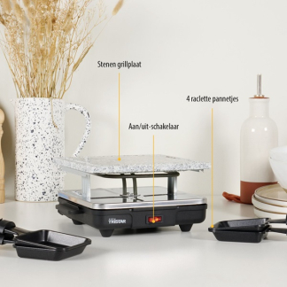 Tristar Gourmetstel | Alpina | 4 personen (Raclette, Steengrill, 600W) RA-2745 K170109055 - 8