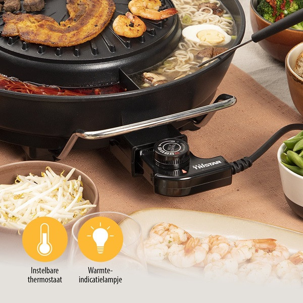 Tristar Hotpot | Tristar | 4 personen (Chinees fondue, Korean BBQ, Fonduevorkjes, tang) PZ-9131 K170109054 - 6