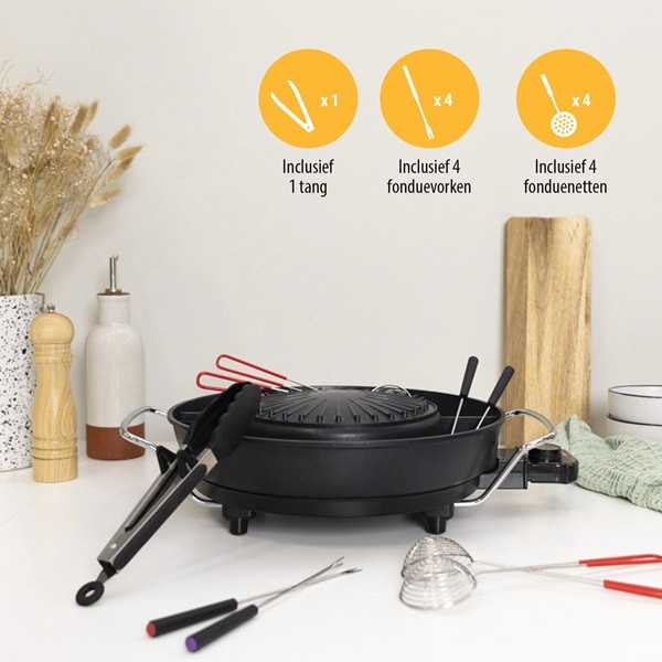 Tristar Hotpot | Tristar | 4 personen (Chinees fondue, Korean BBQ, Fonduevorkjes, tang) PZ-9131 K170109054 - 7