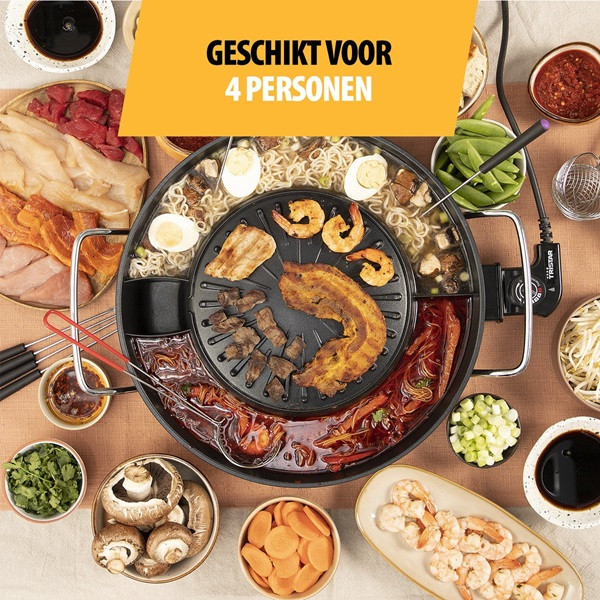 Tristar Hotpot | Tristar | 4 personen (Chinees fondue, Korean BBQ, Fonduevorkjes, tang) PZ-9131 K170109054 - 9
