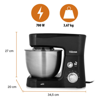 Tristar Keukenmachine | Tristar | 3.5 liter (600 watt, Multifunctioneel, Blenderkan, 3 deeghaken, RVS messen) MX-4830 K170109050 - 5
