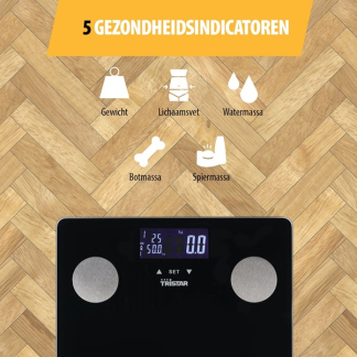 Tristar Personenweegschaal | Tristar (Digitaal, BMI, Smart, Gehard glas, Zwart) WG-2442 K170202793 - 7