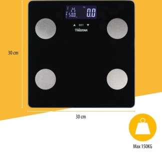 Tristar Personenweegschaal | Tristar (Digitaal, BMI, Smart, Gehard glas, Zwart) WG-2442 K170202793 - 8