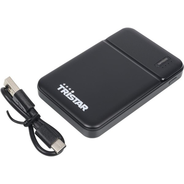 Tristar Powerbank | Tristar | 5000 mAh (USB C, USB A, 18.5W, Zwart) XX-4791008 K070501353 - 1
