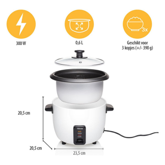 Tristar Rijstkoker | Tristar | 0.6 liter (300W, Binnenpan) RK-6117 K170109058 - 4