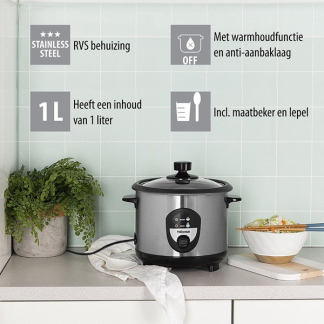 Tristar Rijstkoker | Tristar | 1 liter (400W, Binnenpan) RK-6126 K170109059 - 8
