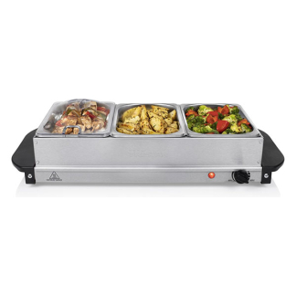 Tristar Warmhoudplaat | Tristar | 3 x 1.4 liter (200W, RVS, Deksel) BP-6283 K170109016 - 2
