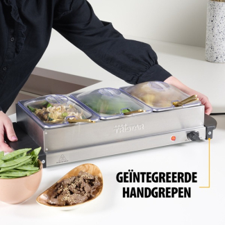 Tristar Warmhoudplaat | Tristar | 3 x 1.4 liter (200W, RVS, Deksel) BP-6283 K170109016 - 9