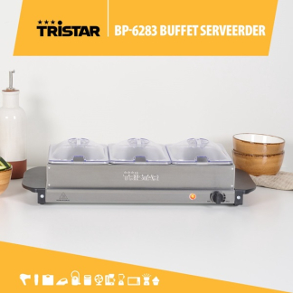 Tristar Warmhoudplaat | Tristar | 3 x 1.4 liter (200W, RVS, Deksel) BP-6283 K170109016 - 10