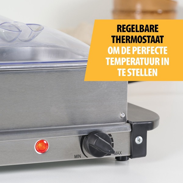Tristar Warmhoudplaat XL | Tristar | 2 x 2.4 liter en 2 x 1 liter (300W, RVS, Deksel) BP-6285 K170109017 - 4