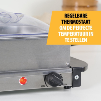 Tristar Warmhoudplaat XL | Tristar | 2 x 2.4 liter en 2 x 1 liter (300W, RVS, Deksel) BP-6285 K170109017 - 4