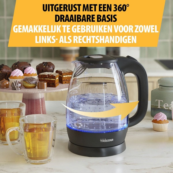 Tristar Waterkoker | Tristar (1.7 L, 2200 Watt, Droogkookbeveiliging, Led, Glas) WK-3405 K170109074 - 8