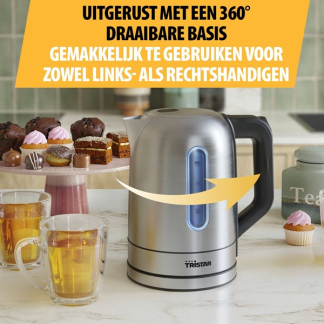 Tristar Waterkoker | Tristar (1.7 L, 2200 Watt, Droogkookbeveiliging, RVS) WK-1344 K170109072 - 8