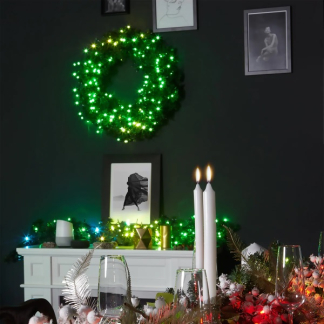 Twinkly Kerstkrans | Twinkly | Ø 61 cm (50 LEDs, Wifi, Timer, RGB+Wit, Binnen) TWR050SPP-BEU K151000357 - 