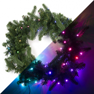 Twinkly Kerstkrans | Twinkly | Ø 61 cm (50 LEDs, Wifi, Timer, RGB+Wit, Binnen) TWR050SPP-BEU K151000357 - 