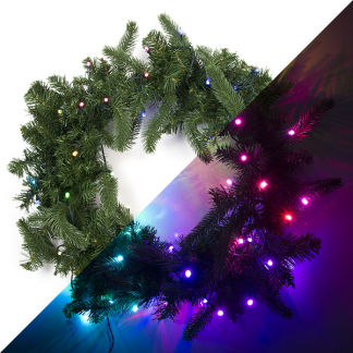Twinkly Kerstkrans | Twinkly | Ø 61 cm (50 leds, Wifi, Timer, RGB+Wit, Binnen) TWR050SPP-BEU K151000357 - 1