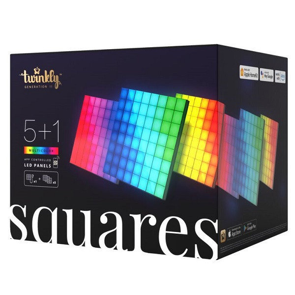 Twinkly Squares | Starterset | 6 stuks (Wifi, Incl. voedingskabel) TWQ064STW-07-BEU K151000559 - 1