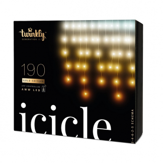 Twinkly ijspegelverlichting | 10.5 meter (190 LEDs, Wifi, Timer, Goud, Binnen/Buiten) TWI190GOP-TEU K151000348 - 