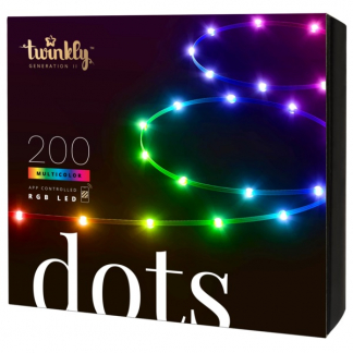 Twinkly led strip | Dots | 12.5 meter (Flexibel, 200 leds, IP44, RGB+Wit, Zwart) TWD200STP-BEU K151000552 - 1